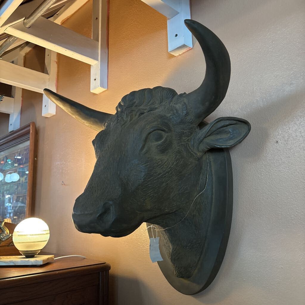 Bull Head Wall Mount- reproduction of 19th century French butcher's signage
