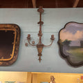 Patinated Toleware three arm Wall Sconce Candleholders; AS IS