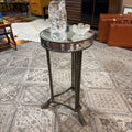Vintage mirrored circular accent table