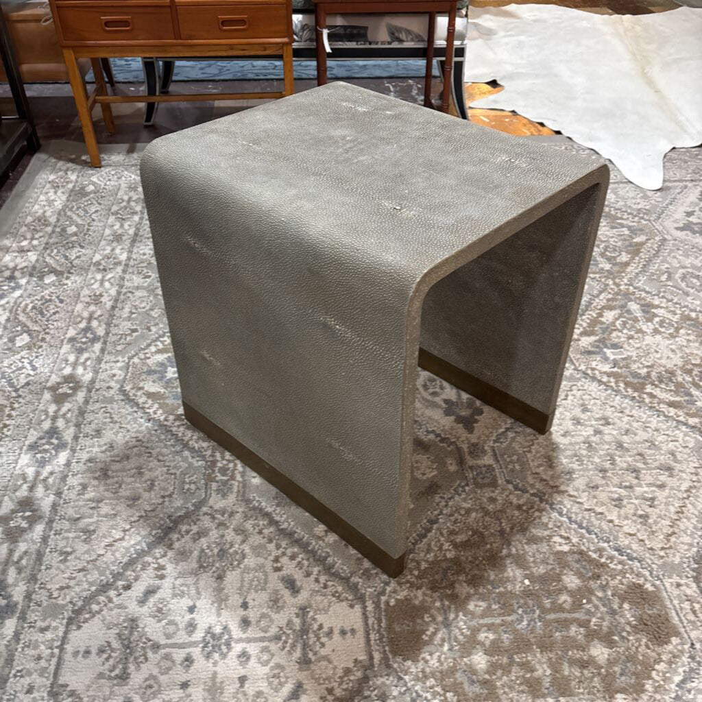 Faux Shagreen Waterfall Accent Table