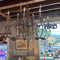 French Provincial style Giltwood and Iron 12 arm rustic Chandelier