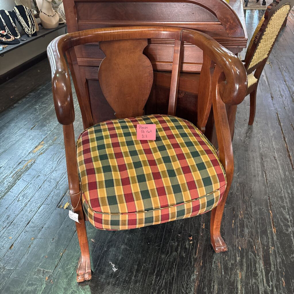 Queen Anne revival Barrel back arm chair-