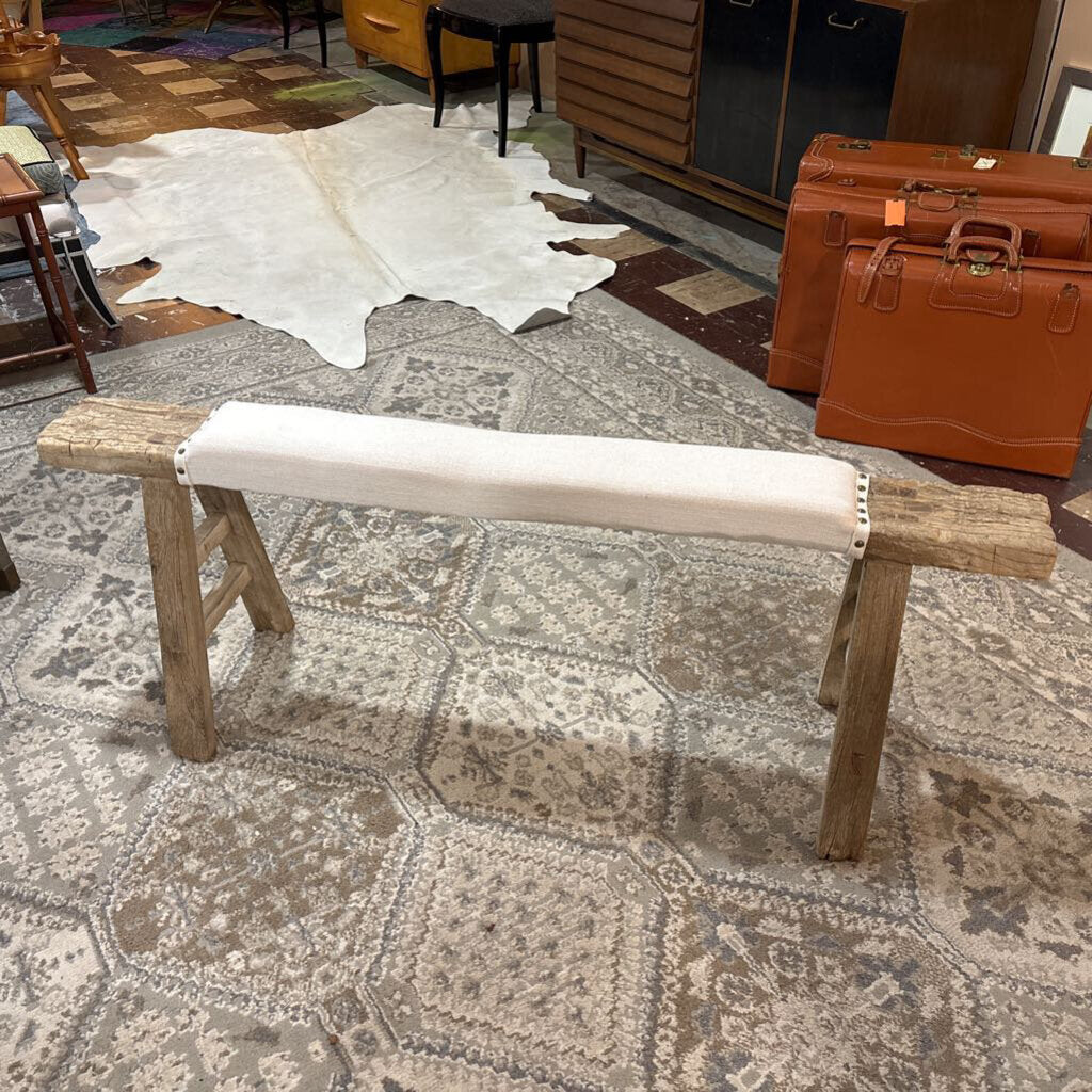 English Country reclaimed wood rustic bench