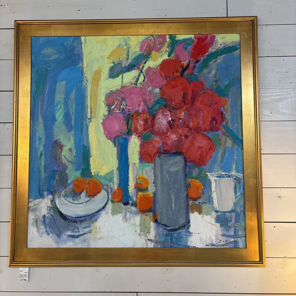Original Oil on Canvas by Alaxander Shandor (Ukrainian) ; Titled "Vibrant Floral Still Life"; 2021