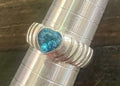 Sterling blue topaz heart ring sz.6