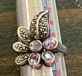 sterling amethyst marcasite ring sz.6