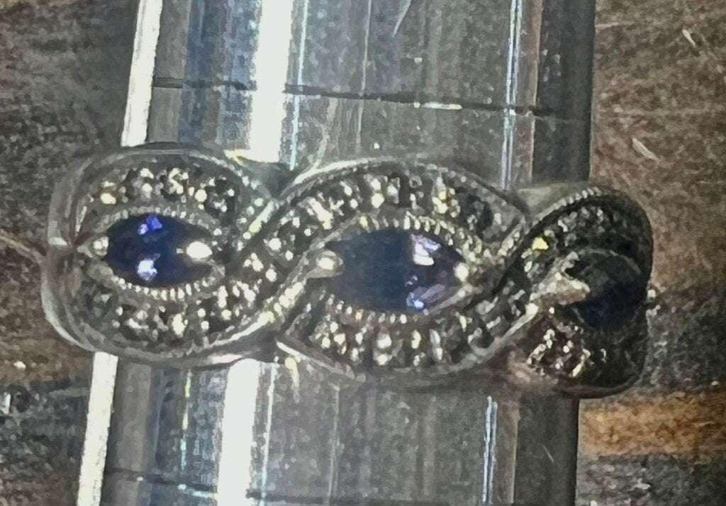 Tanzanite marcasite ring sz.9