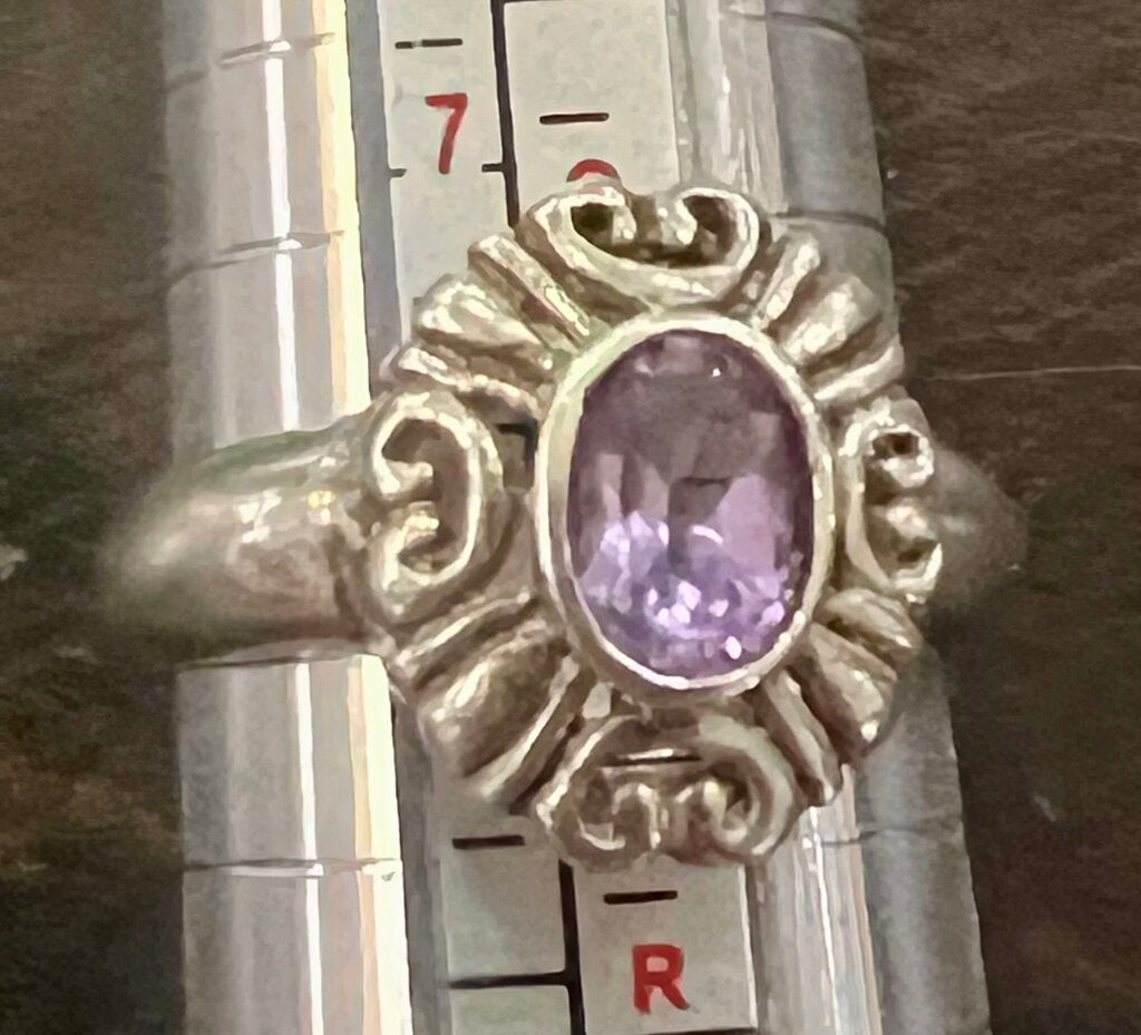 Amethyst Sterling ring sz.8