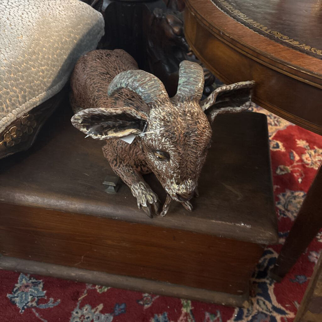 Studio crafted Terra cotta Goat Figurine; signed "Eason 2008"