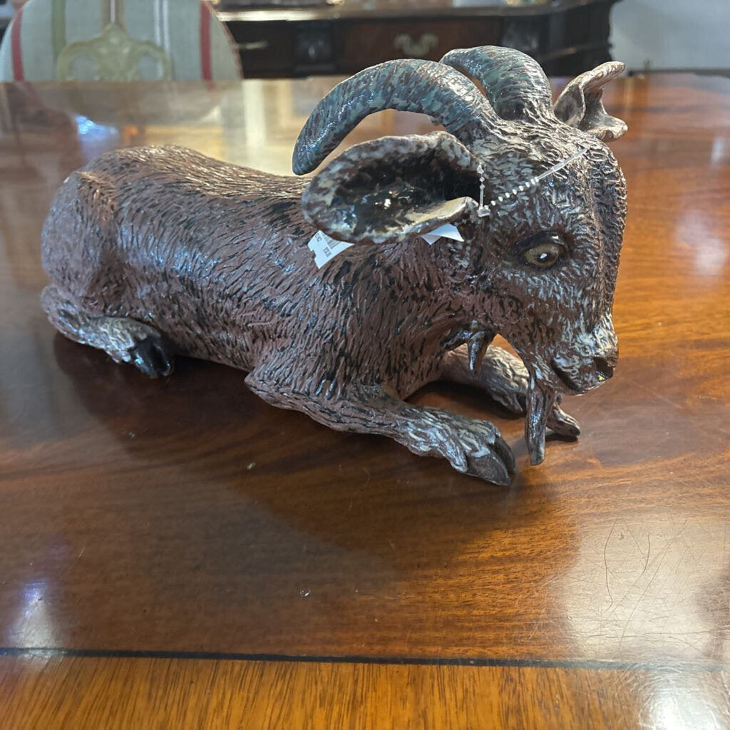 Studio crafted Terra cotta Goat Figurine; signed "Eason 2008"