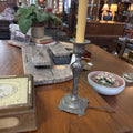 Art Nouveau styled white metal candlestick boudoir lamp