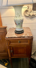 Luxembourg Tiger Oak Marble Top Nightstand c. 1870-90