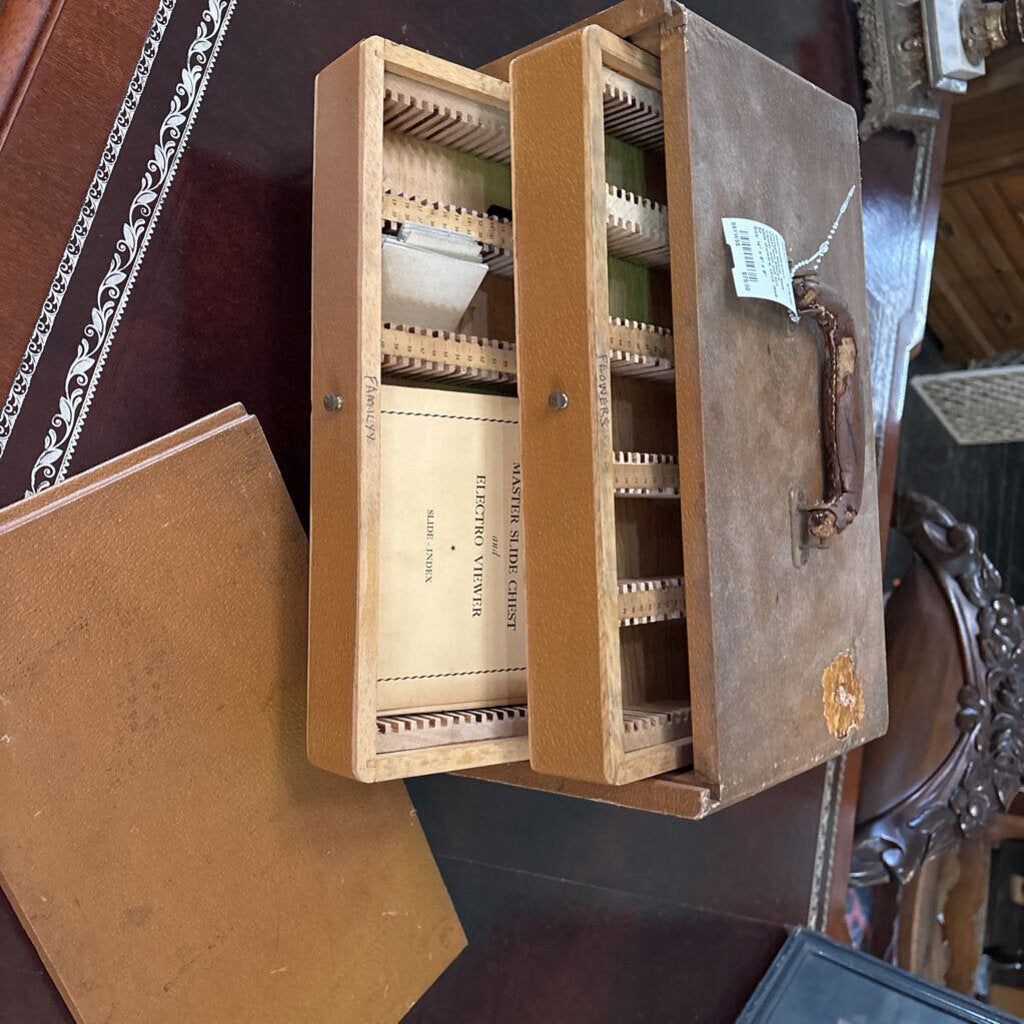 Vintage Master Slide Chest and Electro Viewer with pull out slide drawers; circa 1945-50