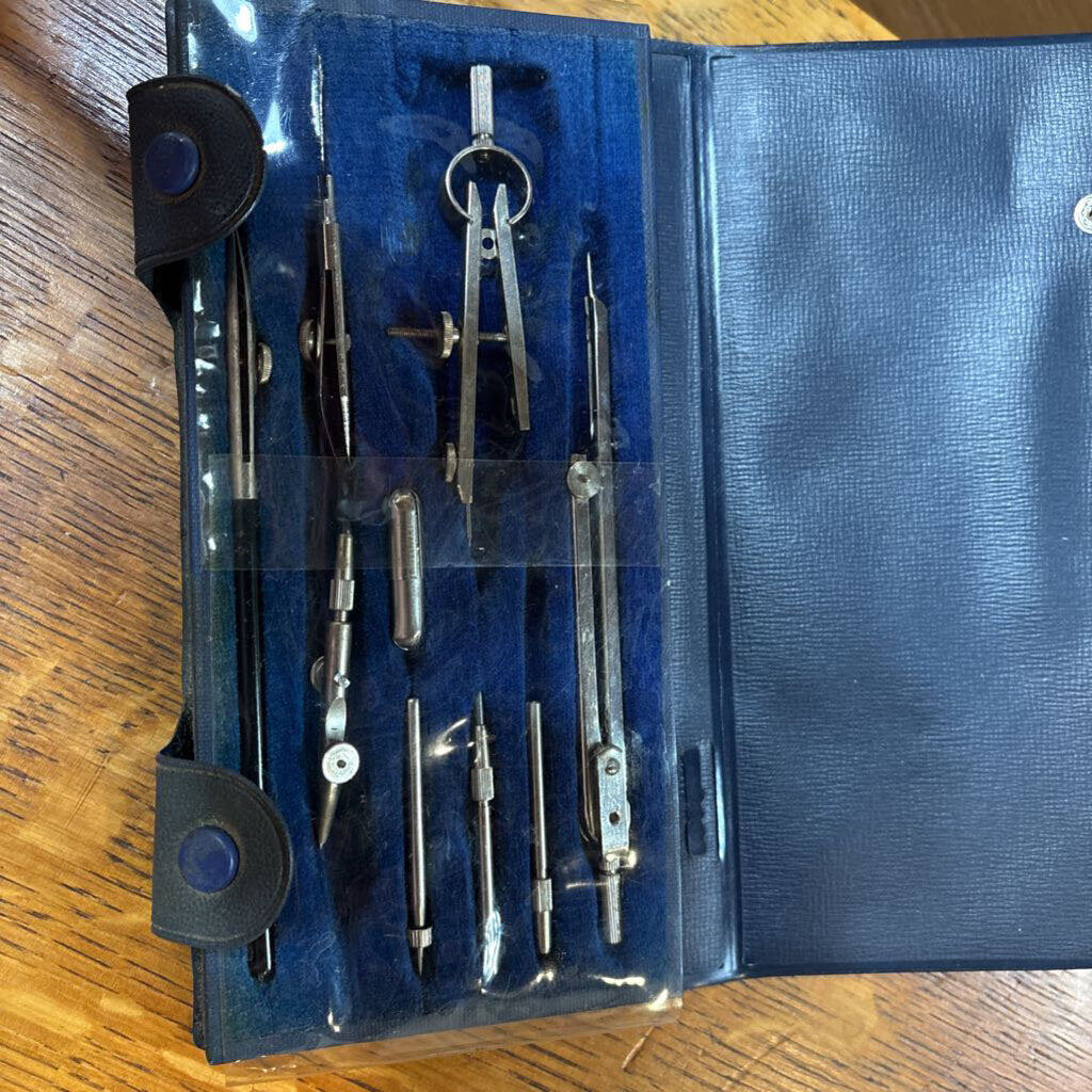 Alvin Drafting instrument box set; c. 1960s
