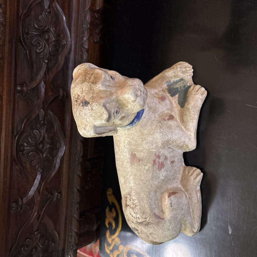 Reclining Dog Chalkware figure (reproduction)