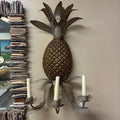 Hollywood Regency Style Pineapple Three Arm Wall Sconce Candle holder