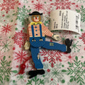 Vintage, Wooden clown, jumping Jack pull string toy.