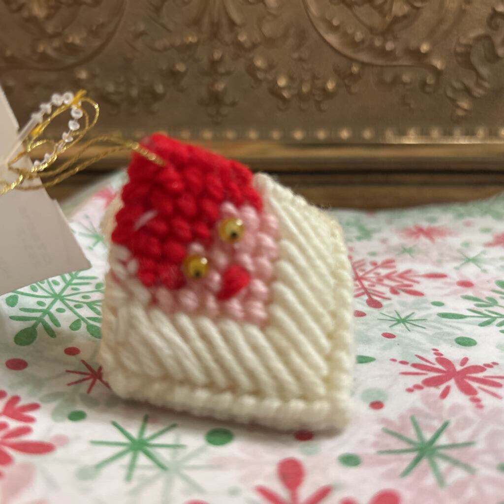 Needlepoint Santa Clause "Squeezum" Candy Holder.