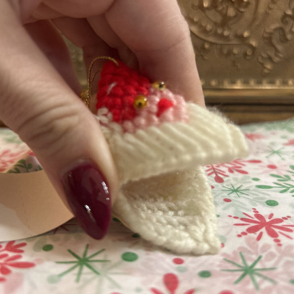 Needlepoint Santa Clause "Squeezum" Candy Holder.