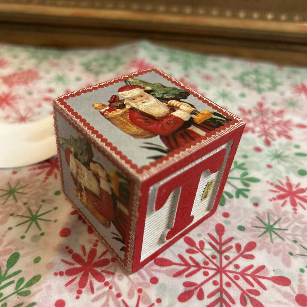 Christmas Letter Block Ornament, Santa Clause.