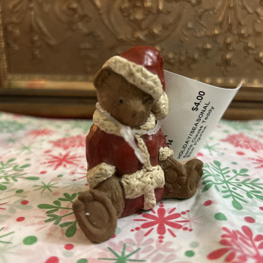 Santa Clause Teddy Bear Figurine.