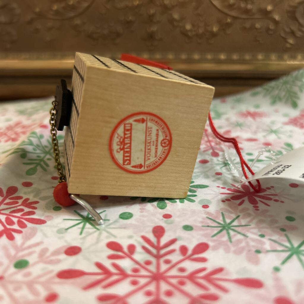 Steinbach wooden Jack-in-the-box clown ornament. Made in Germany.