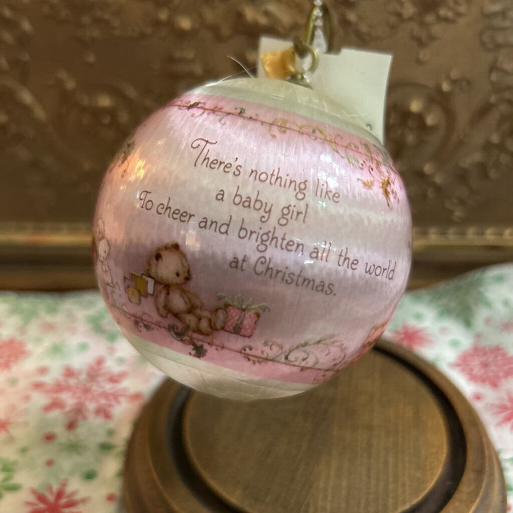 1981 Hallmark Keepsake Satin Ball Ornament "baby first Christmas"