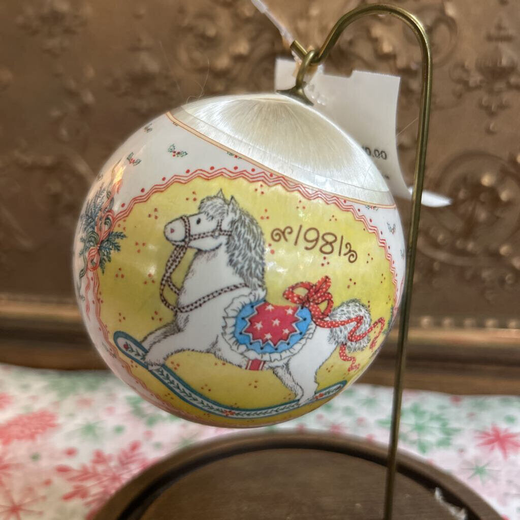 Hallmark 1981 Keepsake satin ornament ball "granddaughter"