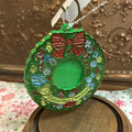 1981 Hallmark Keepsake "Baby's First Christmas" Green Wreath acrylic.