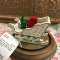 1980s Russ Berrie Hand-painted wooden sleigh (gift/tree)