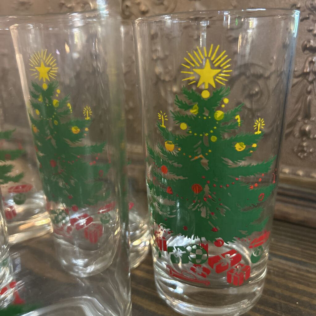 Vintage (HOMCO) Christmas tree highballs, c.1980s.