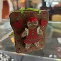 1980s Russ Berrie wooden market basket "country Christmas" gingerbread girl.