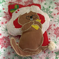 Vintage fabric Christmas beaver ornament.