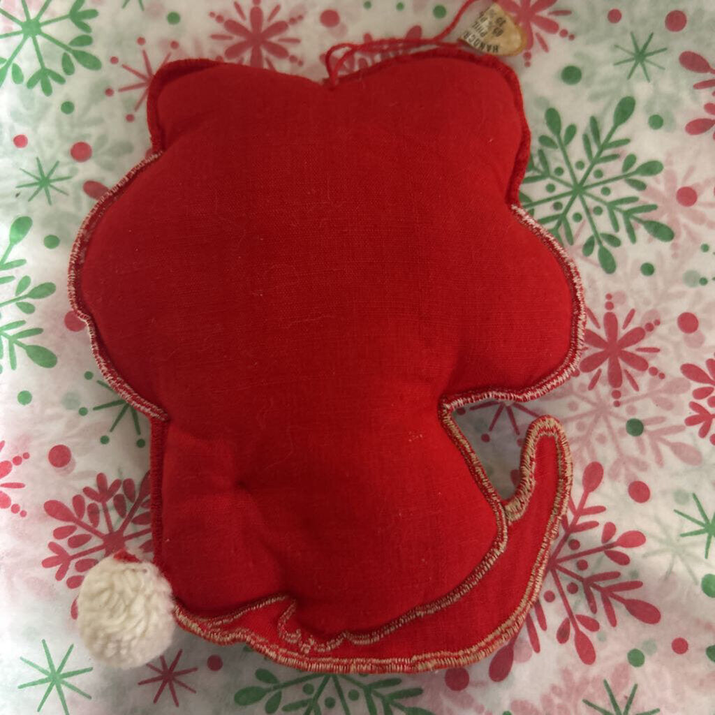Vintage fabric Christmas beaver ornament.
