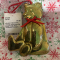 Vintage Department 56 Brass Teddy Bear Christmas Ornament.