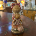 Hand-Painted/Carved "Girl with Teddy Bear" By ANRI.
