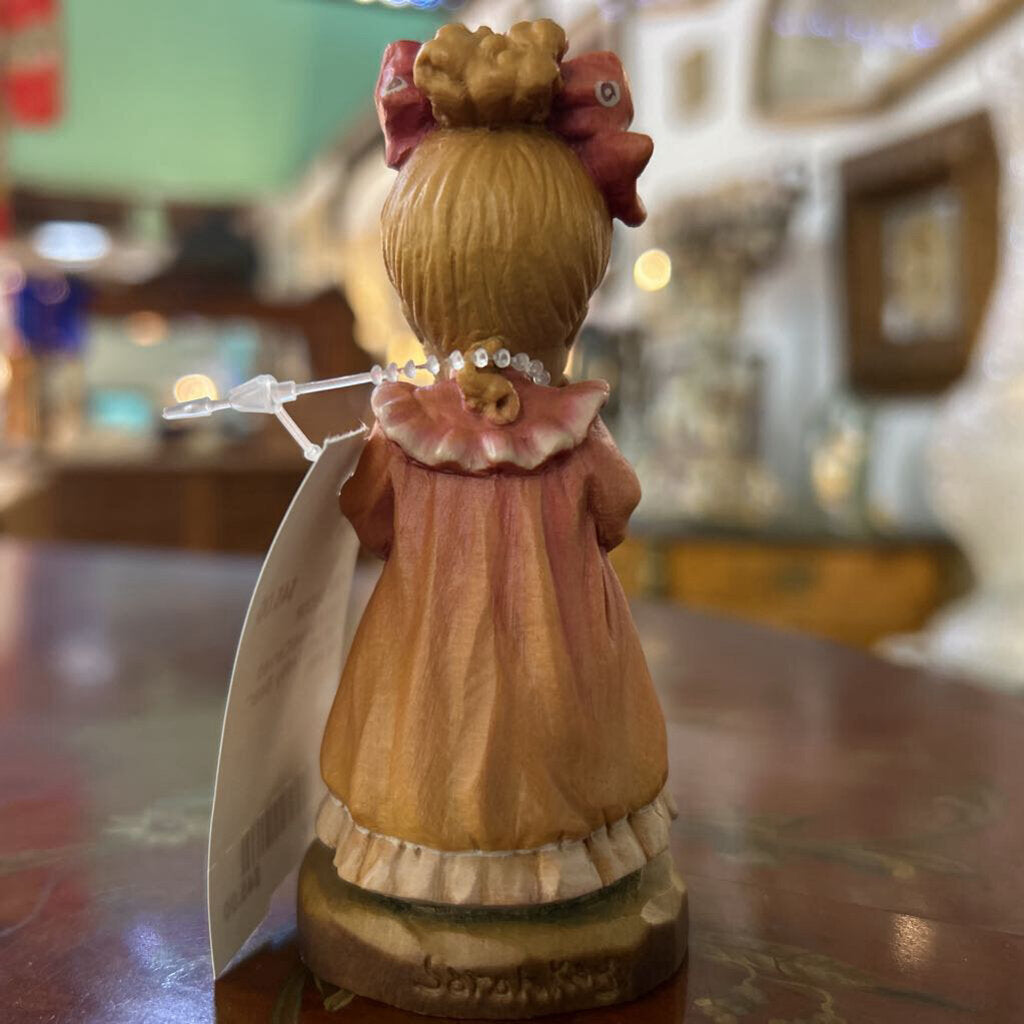 Hand-Painted/Carved "Girl with Teddy Bear" By ANRI.
