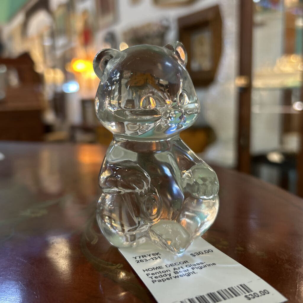 Fenton Art Glass- Teddy Bear Figurine Paperweight.