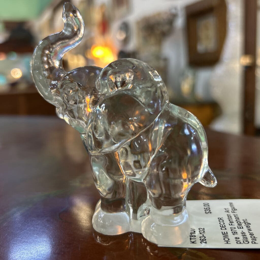 Fenton Art Glass- Elephant Figurine Paperweight.