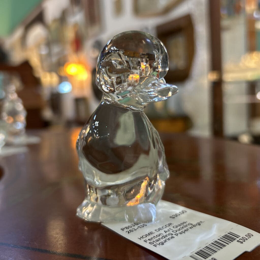 Fenton Art Glass- Standing Duckling Figurine Paperweight.