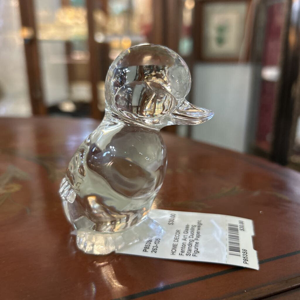 Fenton Art Glass- Standing Duckling Figurine Paperweight.