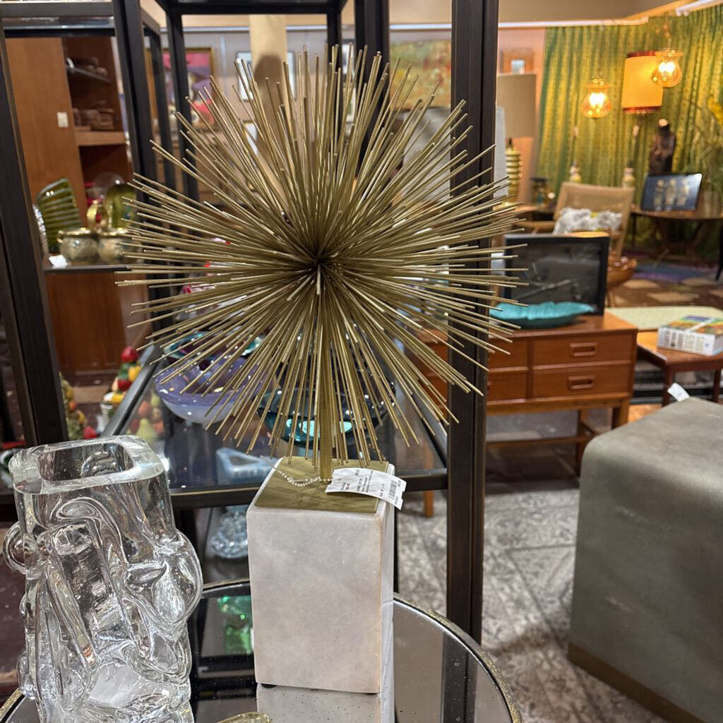 Wire "Dandelion" sculpture on Marble base