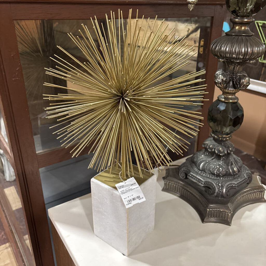 Wire "Dandelion" sculpture on Marble base