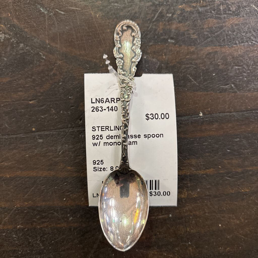 925 demi tasse spoon w/ monogram