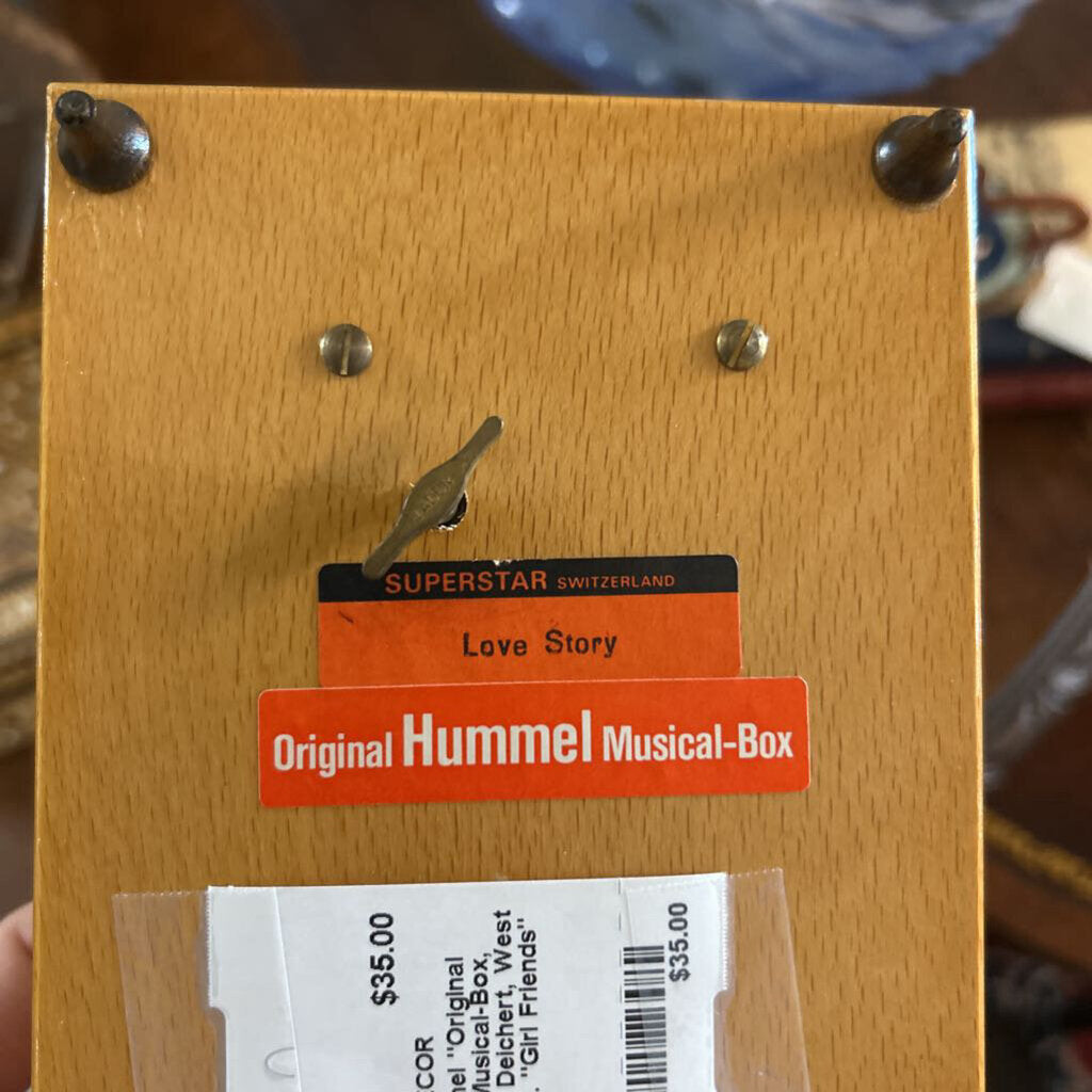 M.I. Hummel "Original Hummel Musical-Box, Made by Deichert, West Germany. "Girl Friends"