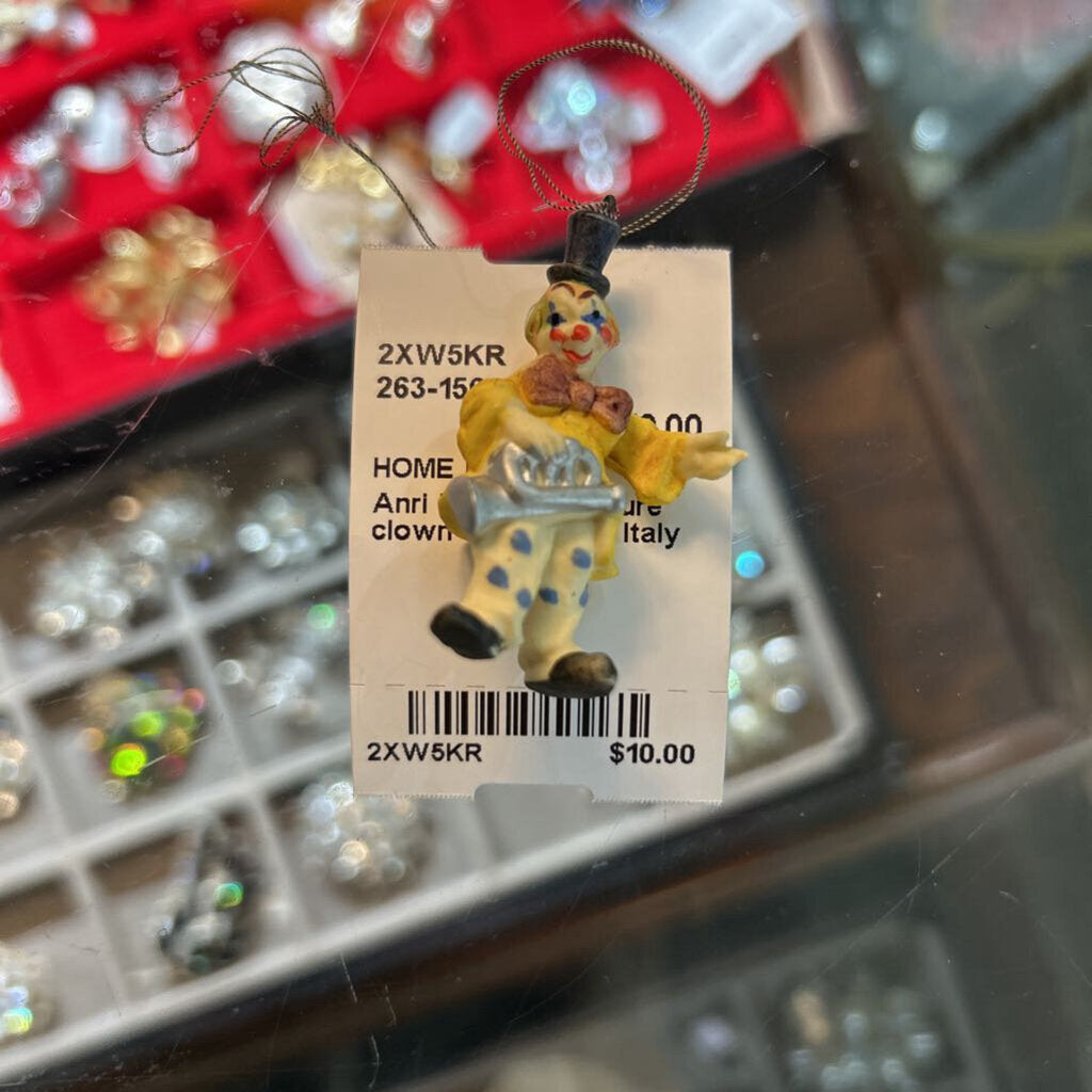 Anri Toriart Miniature clown ornaments, Italy