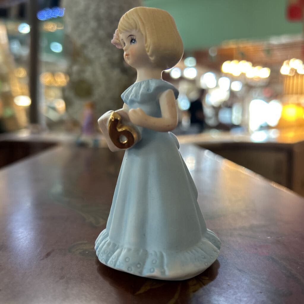 Enesco "Growning Up Girls" Bisque porcelain birthday figurine. Age 6.