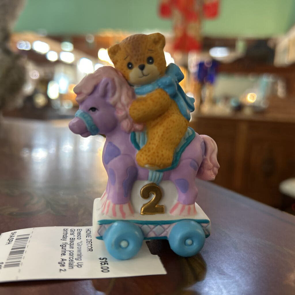 Enesco "Growning Up Girls" Bisque porcelain birthday figurine. Age 2.