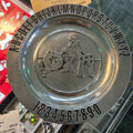 1970s Pewtarex "ABC Alphabet & Number" Children's Plate, Handcrafter by Olde Country, Colonial York.