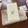 Pocket-sized New Testament Bible-King James Version, Custom vintage fabric embroidered jacket, Flowers/lace.